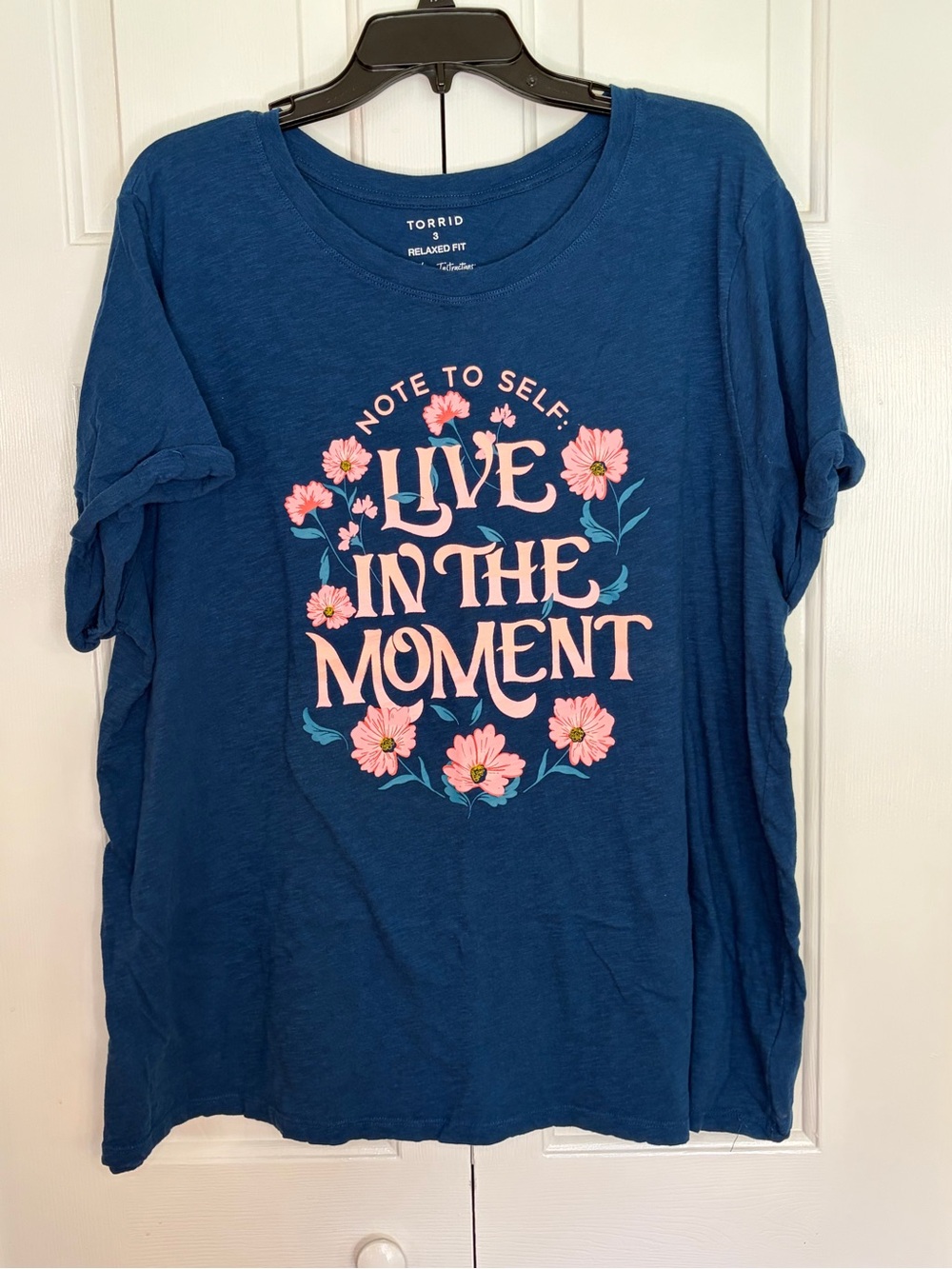 torrid Blue Floral 'Live in the Moment' Graphic Tee